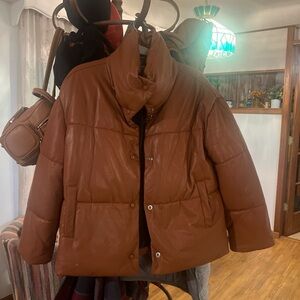 Brown Women's Puffer Jacket
